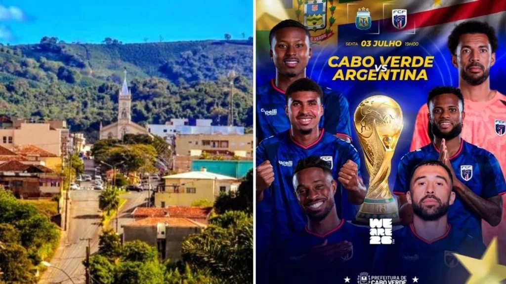 Cidade de Cabo Verde (MG) une torcida pela seleção cabo-verdiana contra a Argentina na Copa do Mundo