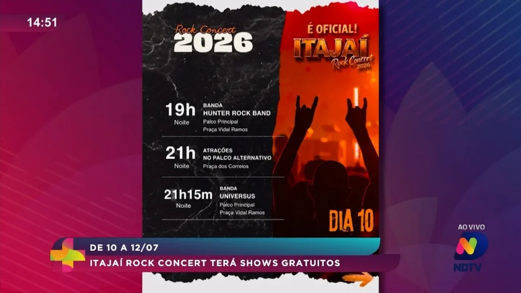 Itajaí Rock Concert: Shows Gratuitos com Grandes Atrações do Rock Itajaí Rock Concert: Shows Gratuitos com Grandes Atrações do Rock